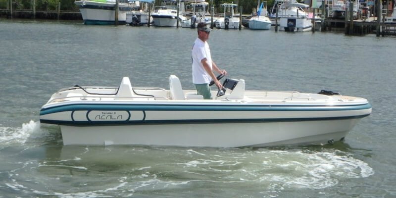 Boat undergoing sea trial during marine survey in Jupiter Florida.